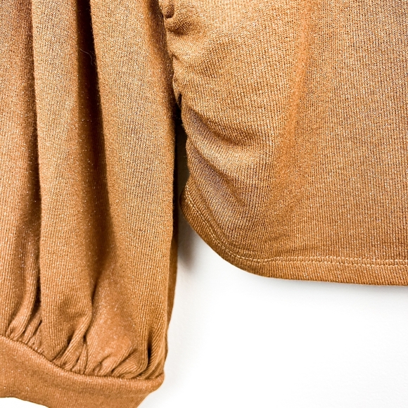 Cleo Sparkly Brown Long Sleeve Ladies Top - Picture 7 of 10